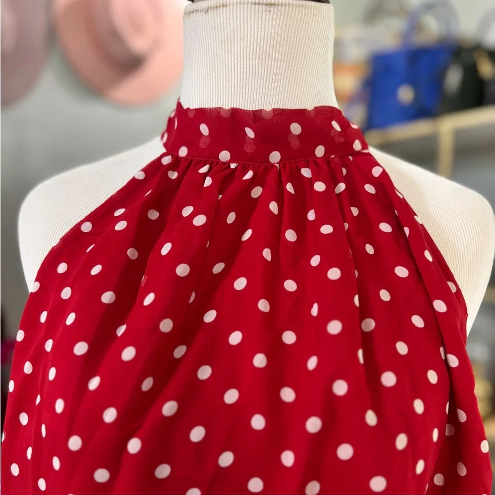 22 Momme Silk Polka dot halter blouse - Picture 3 of 7